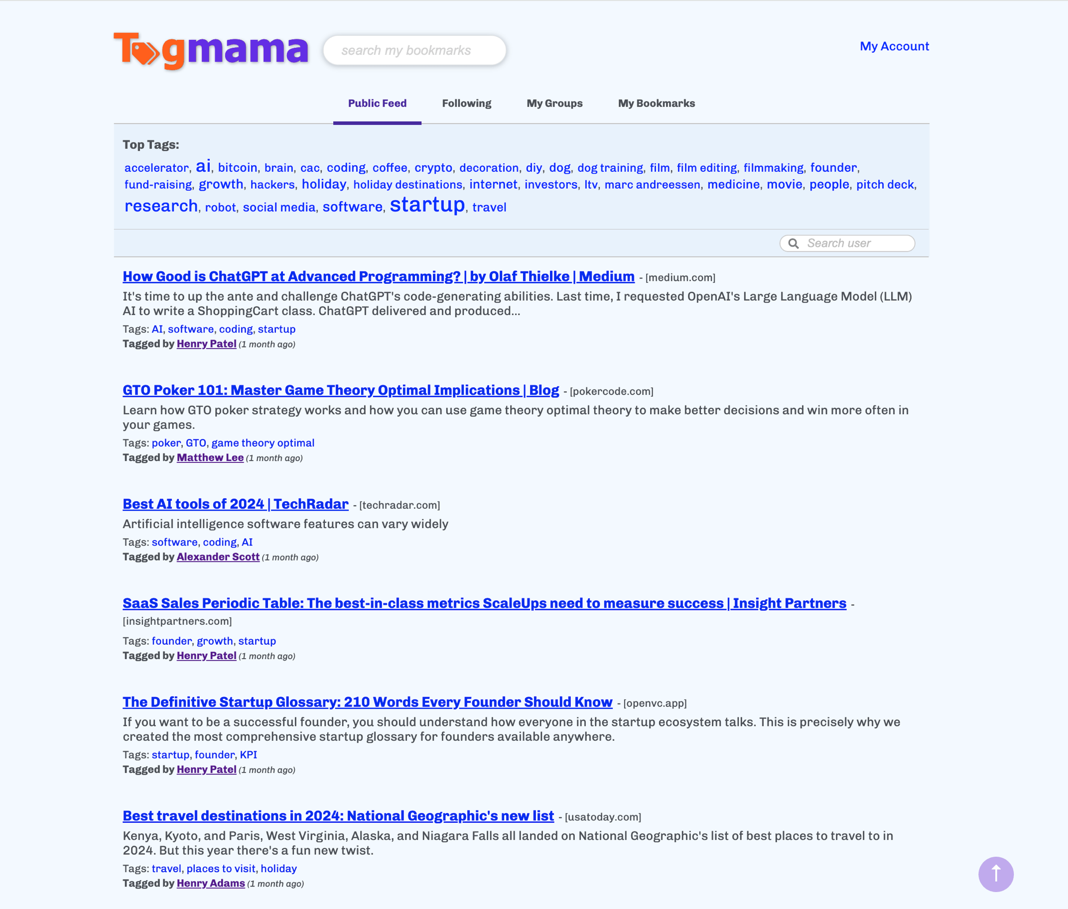 Tagmama Interface